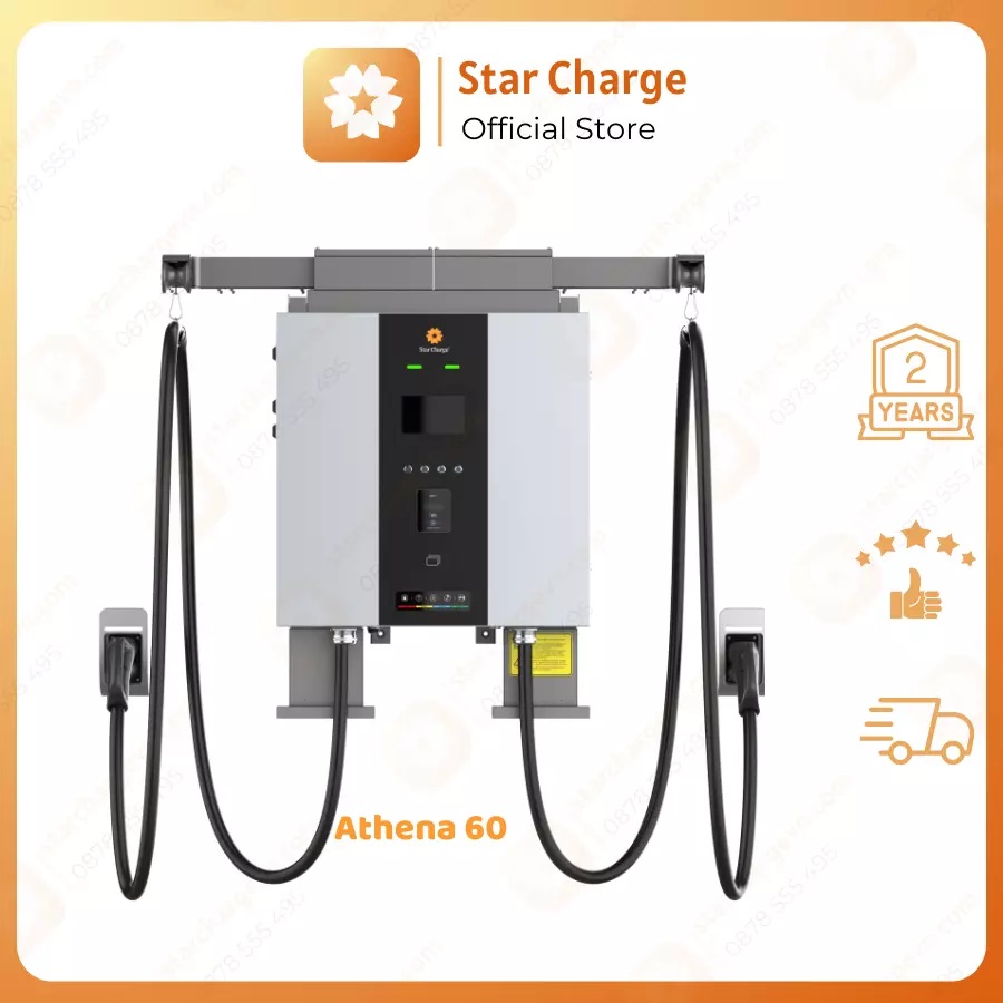 Sạc ô tô điện ATHENA 60 STAR CHARGE cổng CCS2- CHÍNH HÃNG