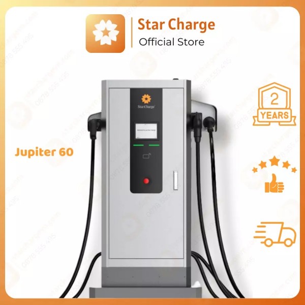 Sạc xe điện ô tô Jupiter 60 STAR CHARGE cổng 2CCS, Type 2 – CHÍNH HÃNG 