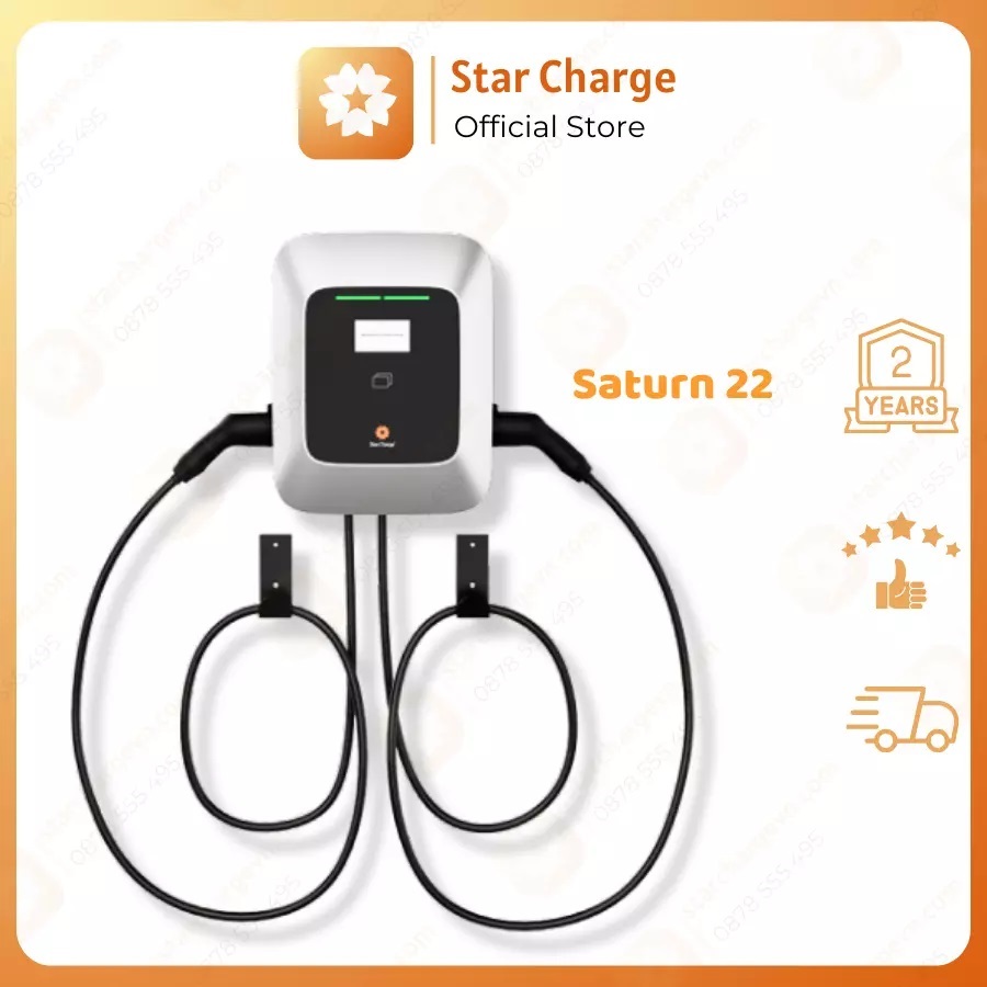 Sạc ô tô điện SATURN 22 STAR CHARGE cổng Type 2 – CHÍNH HÃNG