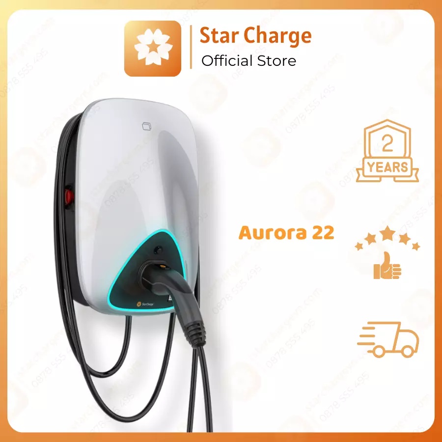 Sạc xe điện ô tô Aurora 22KW STAR CHARGE cổng Type 2 – CHÍNH HÃNG